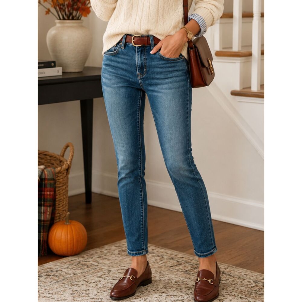 LOFT Modern Skinny Jeans Women’s Size 0 Blue Stretch Denim Mid Rise